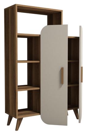 Pastatoma lentyna Kalune Design Form 845HCT3903, kreminė sp./riešuto sp., 132 cm x 32 cm x 90 cm