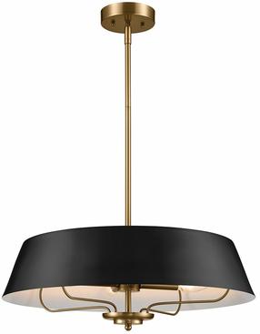 Lampa griesti Elstead Lighting Luella, E14, 4 x 10 W, melna krās. / misiņa krās.