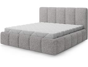 Lova pusantros vietos Edvige+ Standart Lift Jaffray 04, 140 x 200 cm, pilka sp., be čiužinio, su grotelėmis