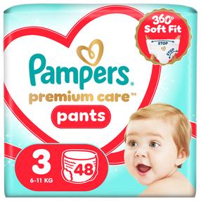 Sauskelnės-kelnaitės Pampers Pants Premium Care, 3 dydis, 6 - 11 kg, 48 vnt.