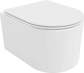WC-pott, seinapealne Mexen Sofia Rimless Duroplast Slim, kaanega, 360 mm x 480 mm