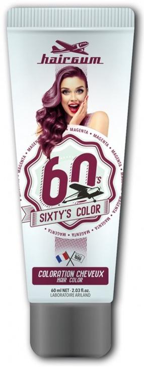 Plaukų dažai HairGum Sixty's, magenta, 60 ml
