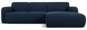 Kampinė sofa Micadoni Home Molino Boucle, tamsiai mėlyna sp., dešininė, 250 x 170 cm x 72 cm