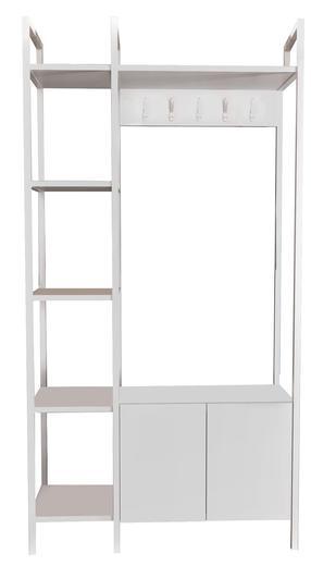 Prieškambario spinta Kalune Design Doga 322RTC1803, balta sp., 35 cm x 90 cm x 175 cm