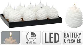 Kalėdinė dekoracija su LED apšvietimu, 13 cm, balta sp.