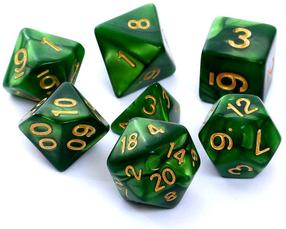 Žaidimo kauliukai Rebel RPG Dice Set - Pearl - Green