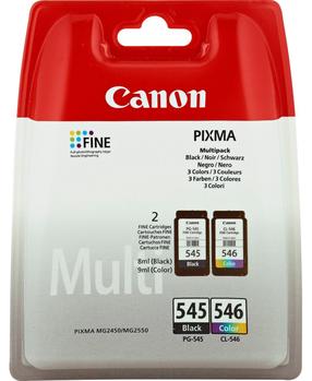 Tintes printera kasetne Canon PG-545/CL-546, zila krās./dzeltena krās./violeta krās., 8 ml