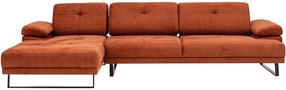 Stūra dīvāns Hanah Home Mustang Large, oranža krās., kreisais, 174 x 314 cm x 83 cm