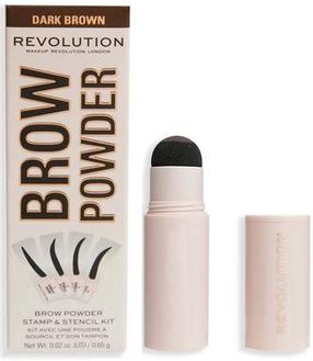 Uzacu ēnas Makeup Revolution London Stamp & Stencil, 0.65 g, tumši brūna krās. dark brown