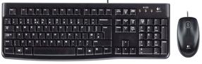 Laidinis klaviatūros ir pelės komplektas Logitech MK120 DE OEM, EN/DE, juoda sp.