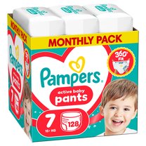 Sauskelnės-kelnaitės Pampers Active Baby Pants, 7 dydis, 15 kg, 128 vnt.