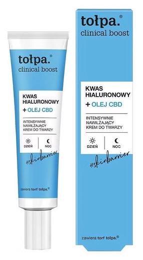 Veido kremas Tołpa Clinical Boost Hyaluronic Acid + CBD Oil, 40 ml