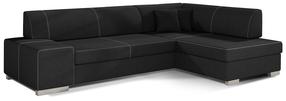 Kampinė sofa Fabio Sawana 14, juoda sp., dešininė, 167 x 268 cm x 73 cm