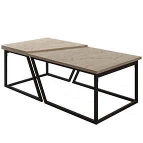 Kavos staliukų komplektas Kalune Design Verona P0024623, travertine sp., 120 cm x 60 cm x 38.8 - 40.6 cm, 2 vnt.