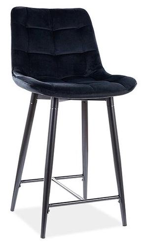Baro kėdė Chic H-2 Velvet, matinė, juoda sp., 45 cm x 37 cm x 92 cm