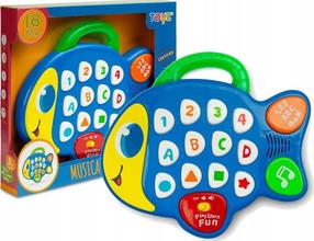 Attīstoša rotaļlieta, zivs Toyz Musical, 22 cm, EN, zila krās.