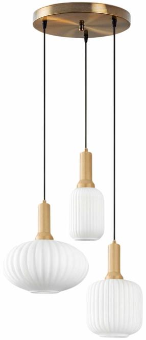 Lampa griesti Opviq Asker 15201 521SHN3718, E27, 3 x 40 W, balta krās. / zelta krās.