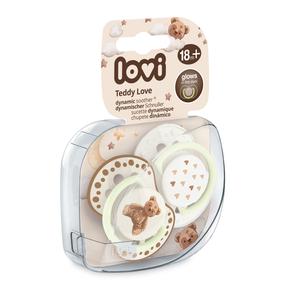 Набор пустышек Lovi Dynamic Teddy Love, 18 мес., коричневый цв.