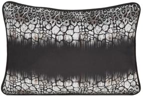 Dekoratyvinės pagalvėlės užvalkalas Ewa Minge Eva 17, sidabro sp./juoda sp., 45 cm x 30 cm