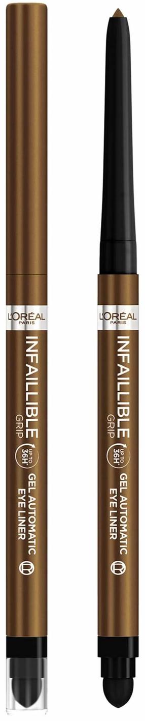 Akių pieštukas L’Oréal Paris Infaillible Grip 36H Gel Automatic, 1.2 g, bronzed espresso sp. 12