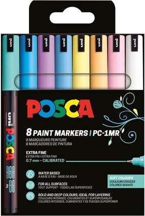 Universaalne markerite komplekt Posca Uni, ühepoolsed, mitmevärviline, 8 tk