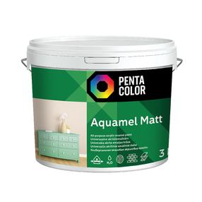 Emaliniai dažai, universalūs Pentacolor Aquamel, matinis, 3 kg, balta sp.