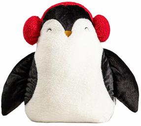 Kalėdinė dekoratyvinė pagalvėlė Homla Pinguino, balta/juoda/raudona, 41 cm x 13 cm