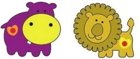 Декоративная наклейка Marko Hippo And Lion, 48 см x 25 см