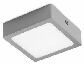Šviestuvas lubų CristalRecord Kaju 02-606-08-181, LED, 4200 °K, 1 x 8 W, balta sp. / pilka sp., 9 x 9 cm