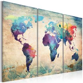 Akrilo stiklo reprodukcija Artgeist Rainbow Map, 30 cm x 60 cm