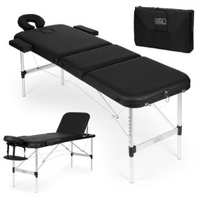  Masažo stalas ModernHome 3-Section BM3724-BC, 186 cm, 17.2 kg, sidabro sp./juoda sp.
