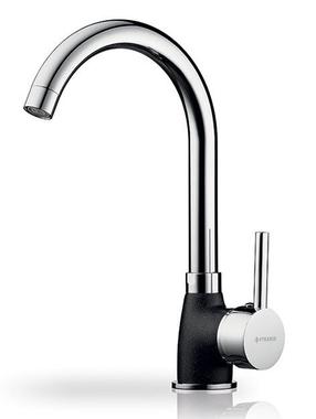 Кухонный смеситель Pyramis Bello Duo Kitchen, серебристый цв./черный цв.