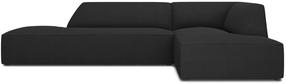 Kampinė sofa Micadoni Home Ruby Modular 4 Seats, grafito sp., dešininė, 273 x 180 cm x 69 cm
