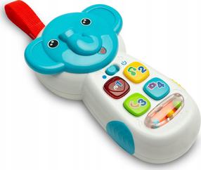 Rotaļu telefons, zilonis Toyz Musical, 16 cm, zila krās./balta krās.