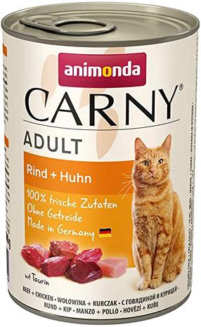 Šlapias kačių maistas Animonda Carny Adult, jautiena/vištiena, 0.4 kg