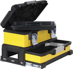 Instrumentu kaste Stanley Tool Box With Drawer, 54.5 cm x 28 cm x 33.5 cm, melna krās./dzeltena krās.