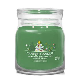 Svece, aromātiskā Yankee Candle Signature Shimmering Christmas Tree, 35 - 50 h, 368 g, zaļa krās.