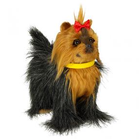 Rotaļu dzīvnieks suns Yorkshire Terrier, 21 cm, brūna krās./melna krās.