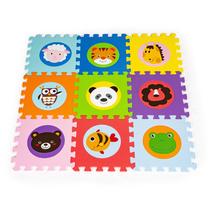 Kilimėlis kūdikiams - dėlionė EcoToys Educational Mat, 90 cm x 90 cm, 9 vnt, įvairių spalvų