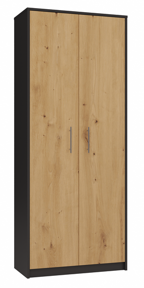 Biuro spinta Oliv 2D, antracito sp./ąžuolo sp., 180 cm x 74 cm x 35 cm