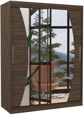 Spinta ADRK Modesto, šokolado sp., 58 cm x 150 cm x 200 cm, su veidrodžiu