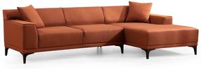 Kampinė sofa Hanah Home Petra 560ARE1606, oranžinė sp., dešininė, 145 x 250 cm x 69 cm