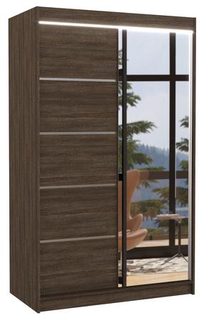 Skapis ADRK Nicea LED, brūna krās., 58 cm x 120 cm x 200 cm, ar spoguli