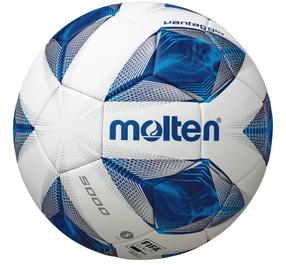 Futbolo kamuolys Molten F5A5000, 5 dydis, mėlyna sp./balta sp./sidabro sp.