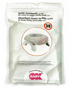 Vienkartinis unitazo užtiesalas OkBaby Absorbent Liners, balta sp.