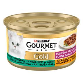 Šlapias kačių maistas Gourmet, triušiena/kepenėlės, 0.085 kg
