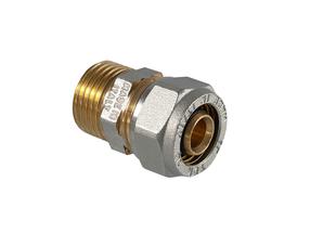 Užveržiamas antgalis TDM Brass 1030, 18mm x 3/4", žalvaris/nikelis