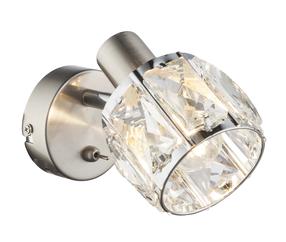 Lampa sienas Globo Kris 54356-1, E14, 1 x 40 W, caurspīdīga krās./niķeļa krās. / niķeļa krās.