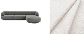 Kampinė sofa Micadoni Miley MIC_RC_101_F1_MILEY1, balta sp., dešininė, 156 x 255 cm x 70 cm