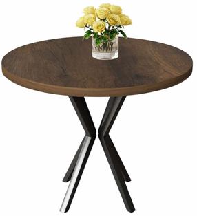 Pusdienu galds Kalune Design Agnes, melns krās./baroque krās., 90 cm x 90 cm x 73 cm
